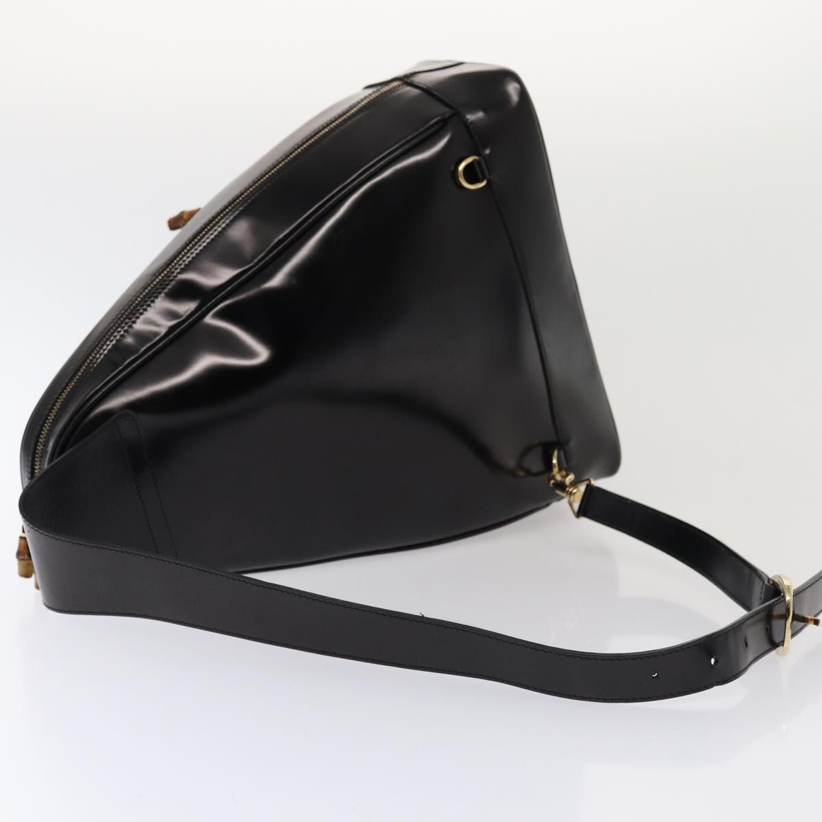 GUCCI Body Bag Enamel Black 003 2113 0027 bs15880