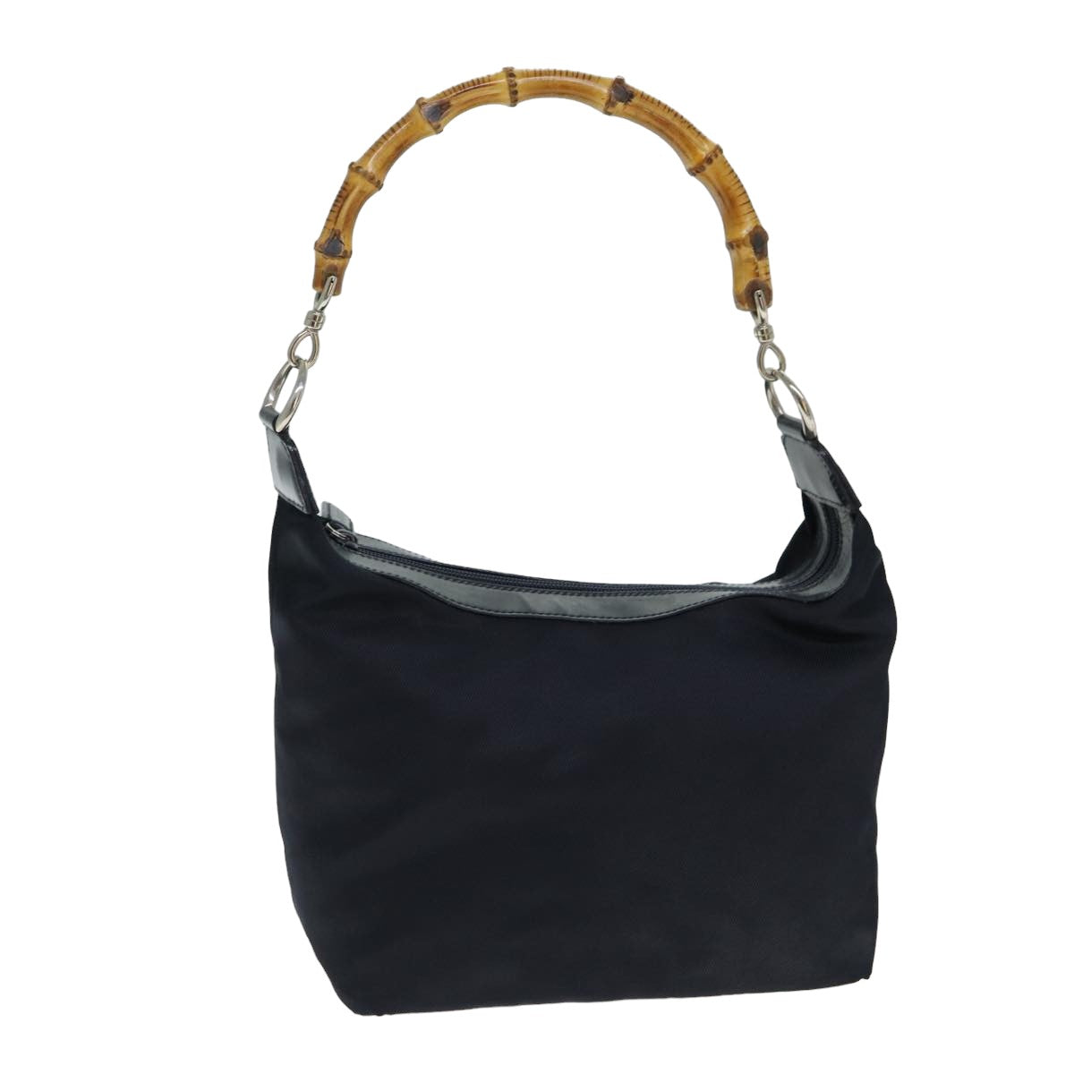GUCCI Bamboo Shoulder Bag Nylon Navy 000 1956 0531 bs15882