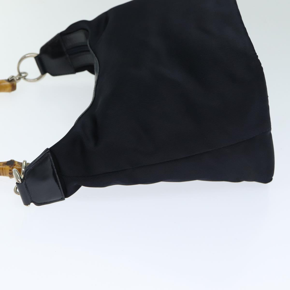 GUCCI Bamboo Shoulder Bag Nylon Navy 000 1956 0531 bs15882