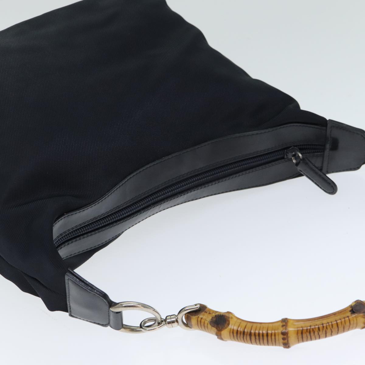 GUCCI Bamboo Shoulder Bag Nylon Navy 000 1956 0531 bs15882