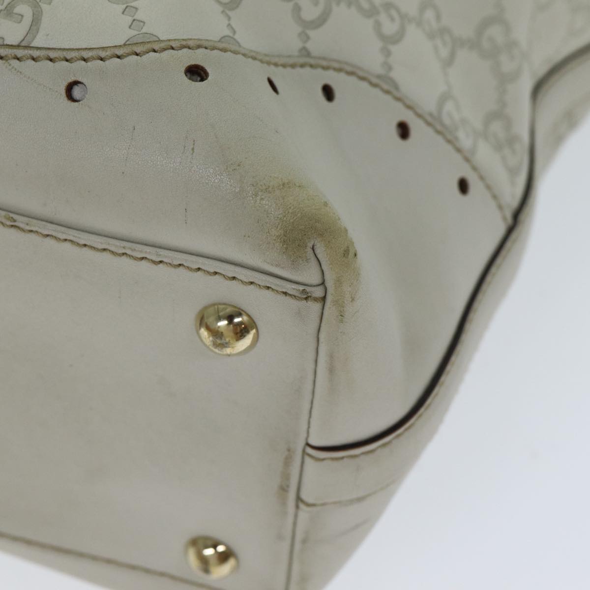 GUCCI GG Canvas Guccissima Tote Bag White 145984 bs15884