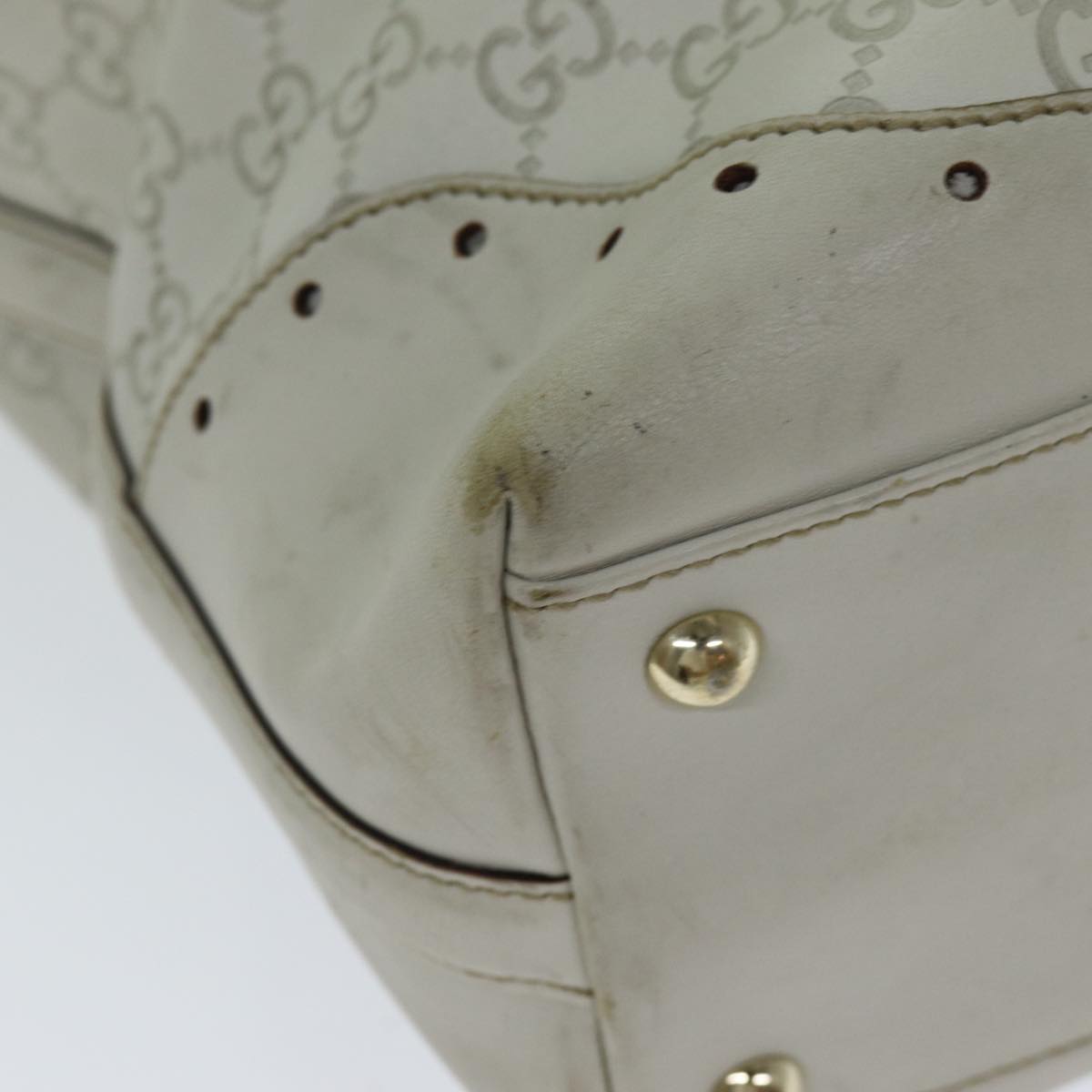 GUCCI GG Canvas Guccissima Tote Bag White 145984 bs15884