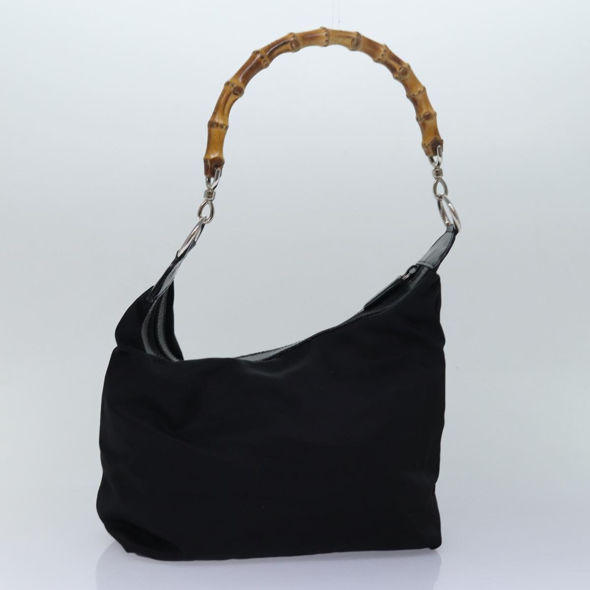GUCCI Bamboo Shoulder Bag Leather nylon 2Set Black bs15957