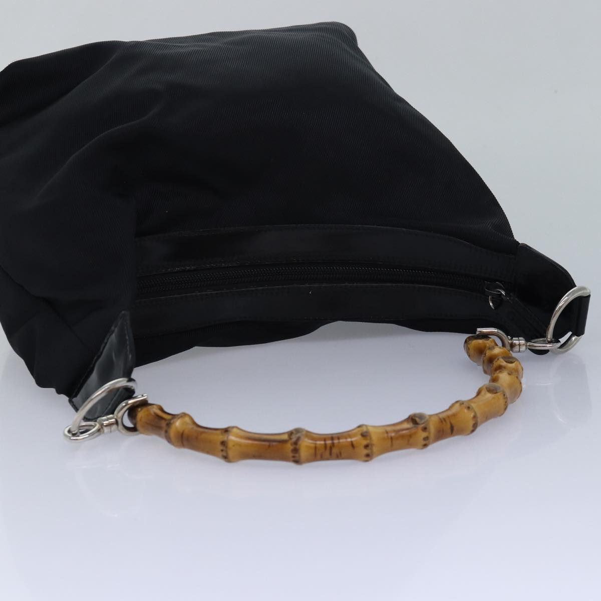 GUCCI Bamboo Shoulder Bag Leather nylon 2Set Black bs15957