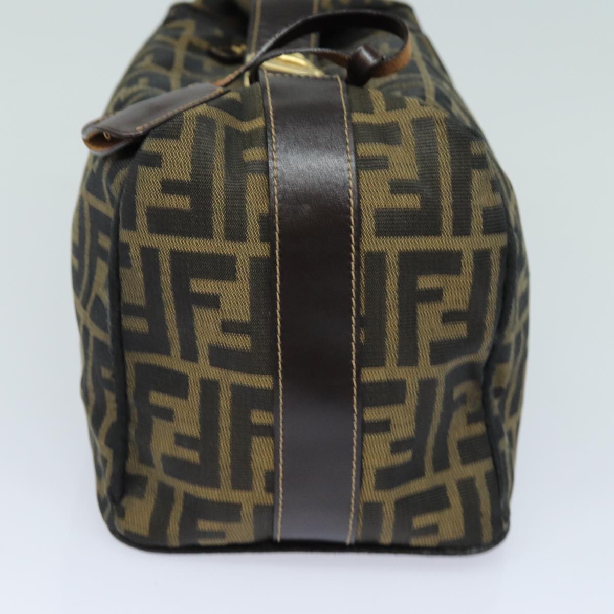 FENDI Zucca Canvas Hand Bag Brown Black bs15990