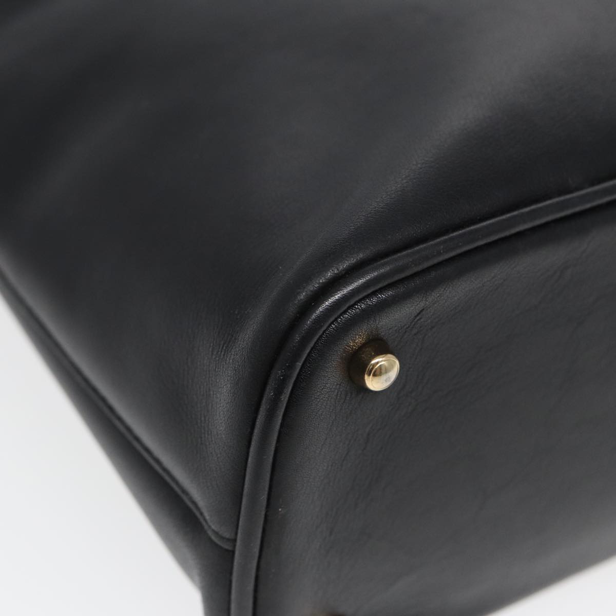 GUCCI Bamboo Hand Bag Leather Black bs16038