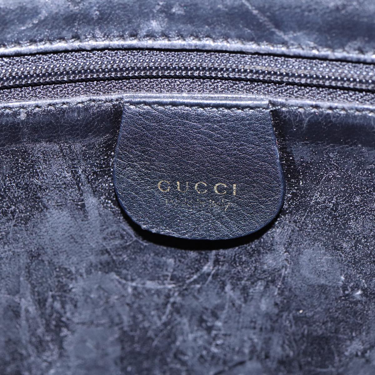 GUCCI Bamboo Hand Bag Leather Black bs16038