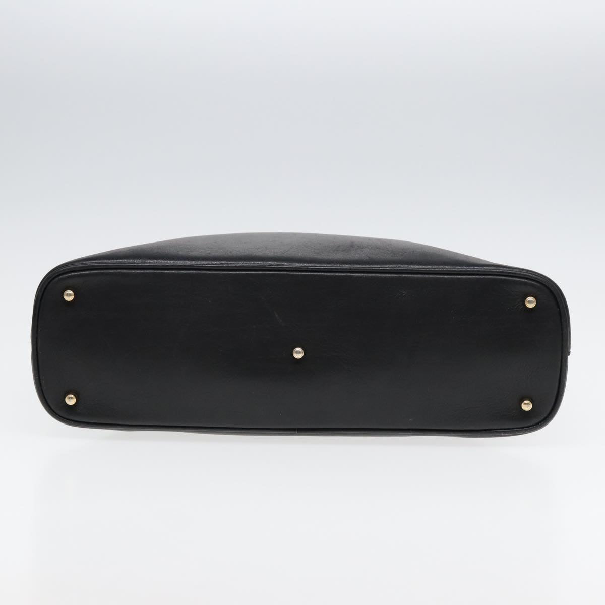 GUCCI Bamboo Hand Bag Leather Black bs16038