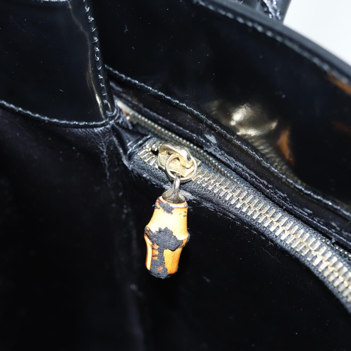 GUCCI Tote Bag Enamel Black 002 1046 0407 bs16103