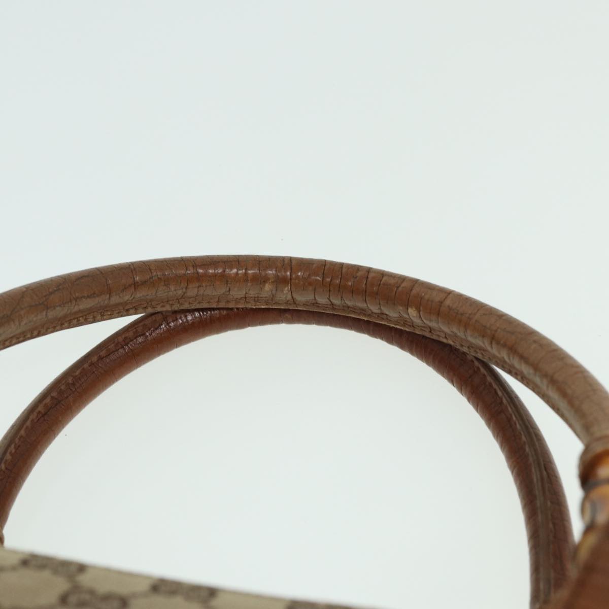 GUCCI Bamboo GG Canvas Hand Bag Beige 112526 bs16182
