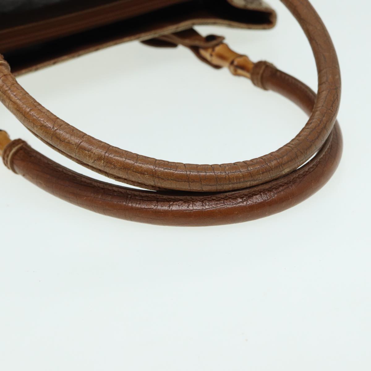 GUCCI Bamboo GG Canvas Hand Bag Beige 112526 bs16182