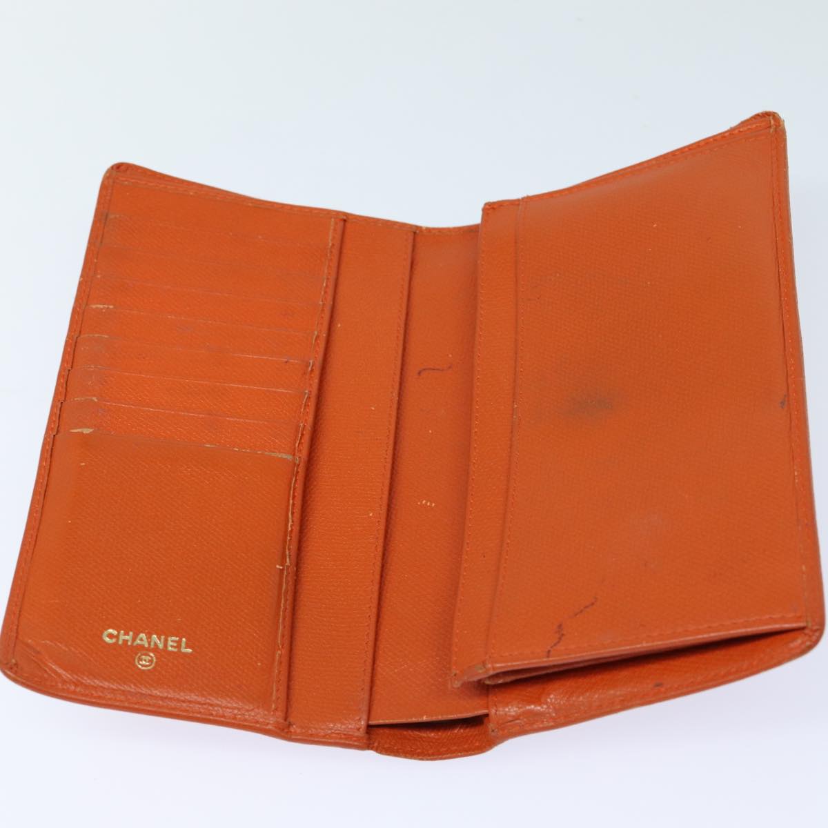 CHANEL COCO Mark Wallet Leather Orange CC bs16185