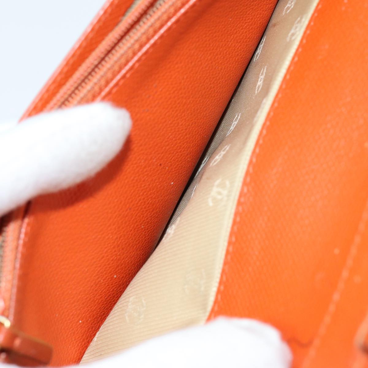 CHANEL COCO Mark Wallet Leather Orange CC bs16185