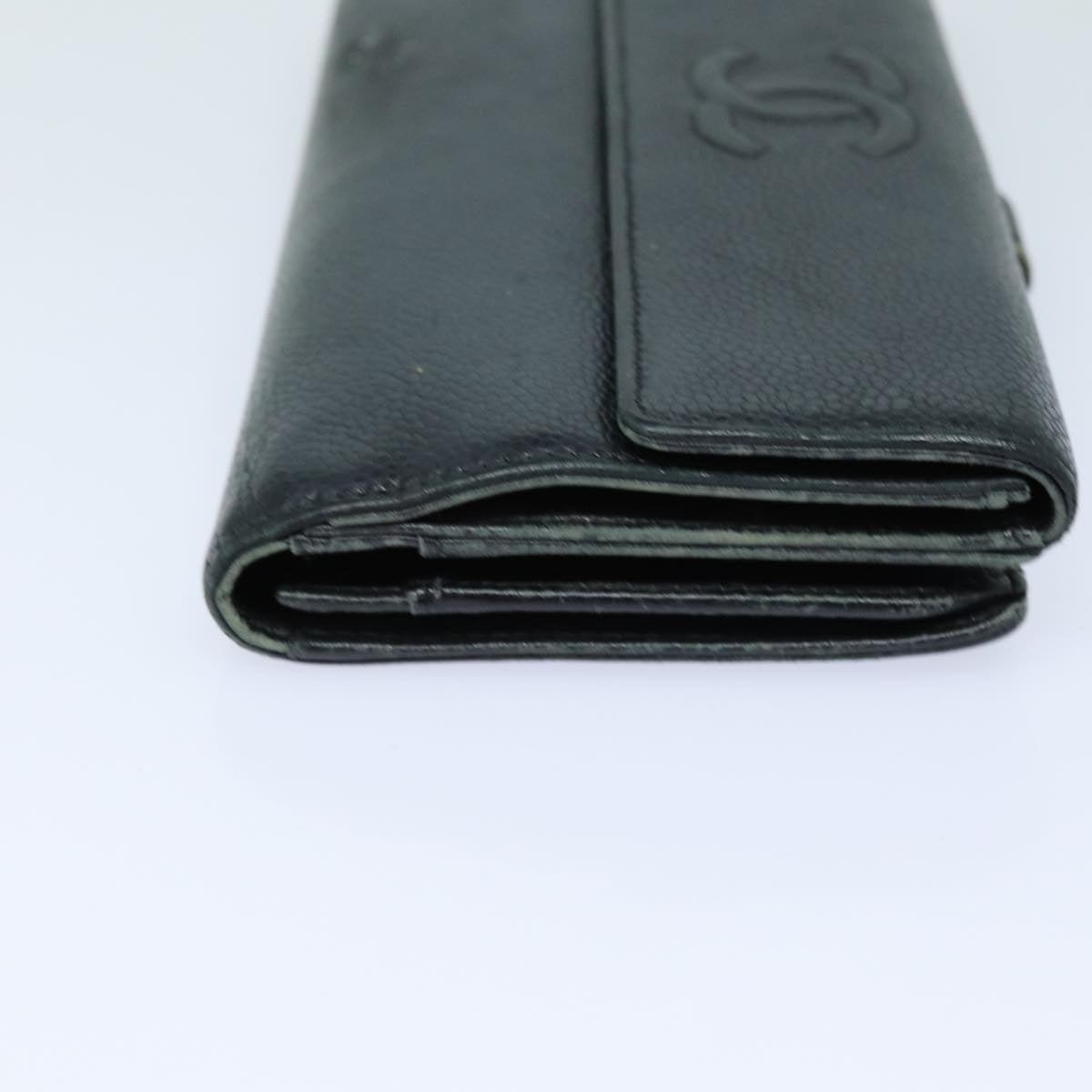CHANEL COCO Mark Wallet Caviar Skin Black CC bs16186
