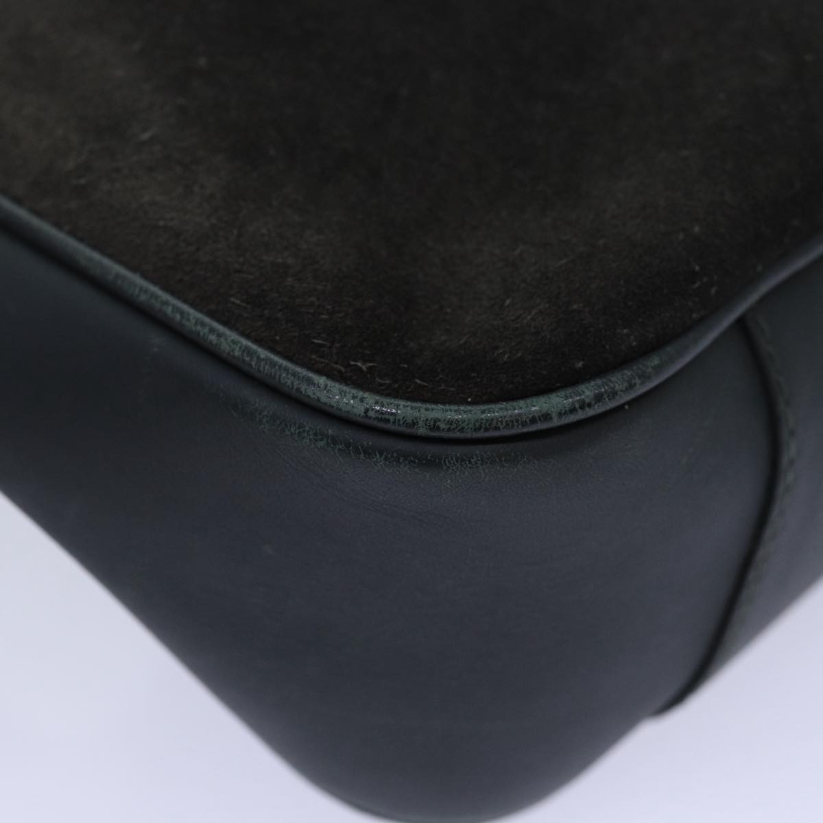 GUCCI Bamboo Hand Bag Suede Green bs16189