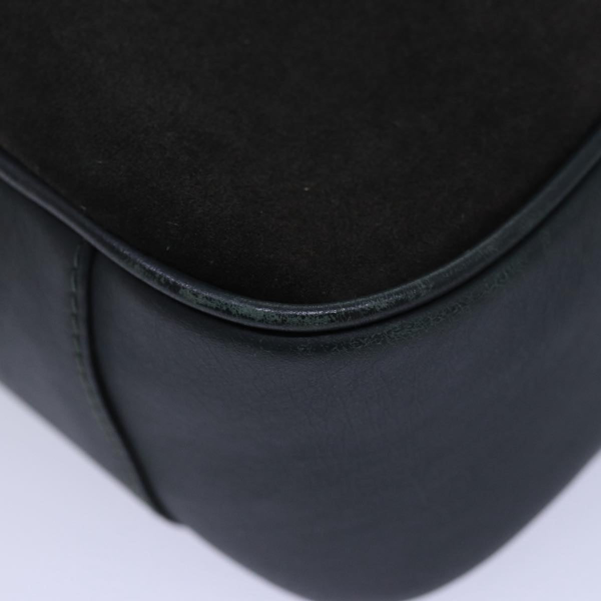 GUCCI Bamboo Hand Bag Suede Green bs16189