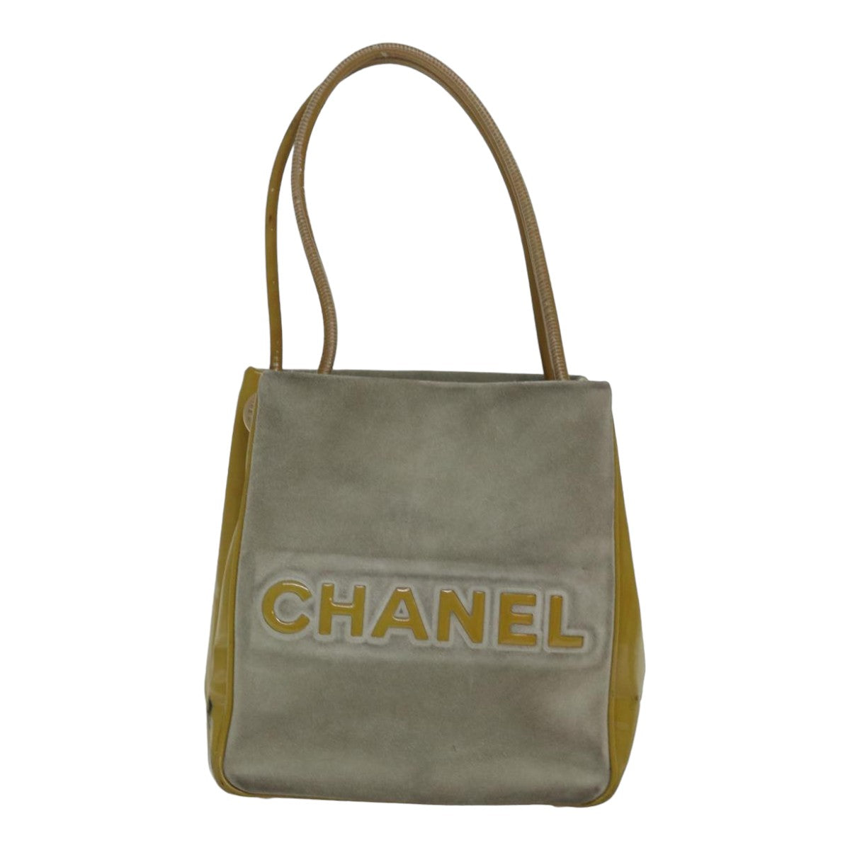 CHANEL Camelia Tote Bag Suede Yellow CC bs16253