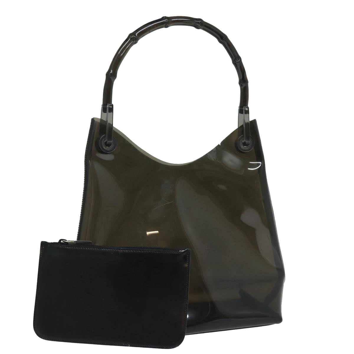 GUCCI Bamboo Hand Bag Vinyl Black 001 1880 1553 bs16298