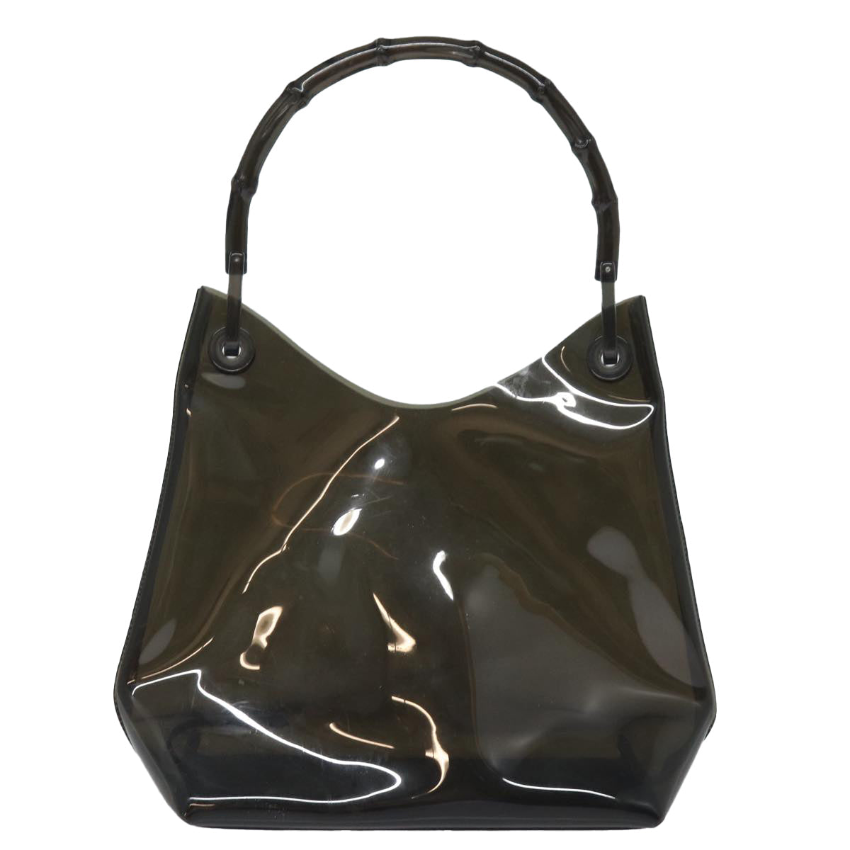 GUCCI Bamboo Hand Bag Vinyl Black 001 1880 1553 bs16298