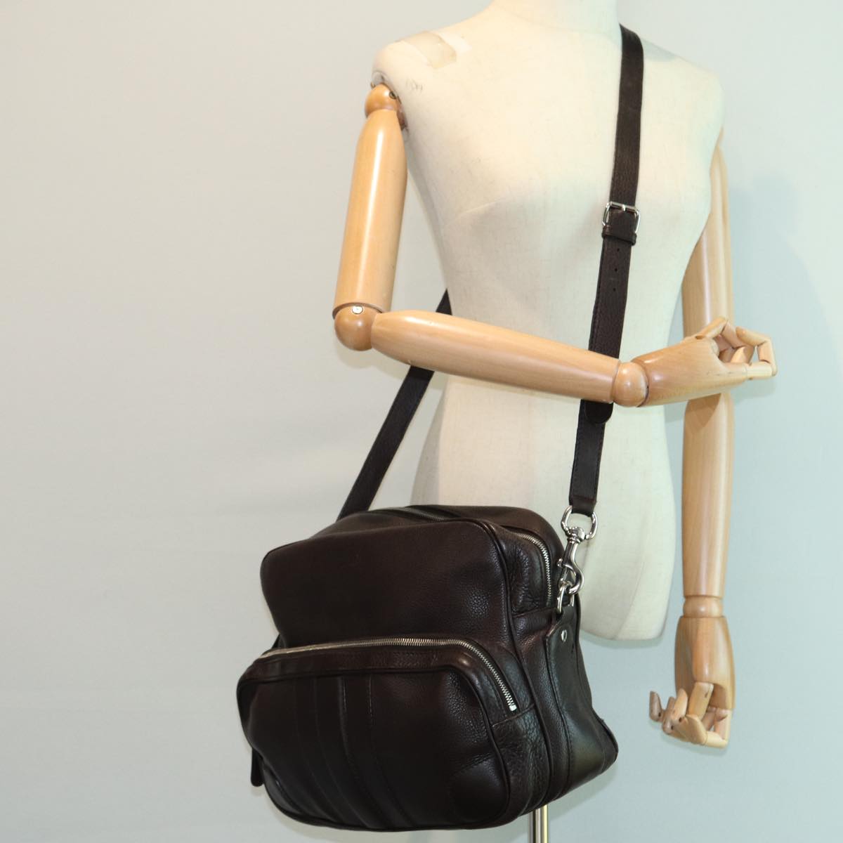 GUCCI Shoulder Bag Leather Brown 232599 bs16406