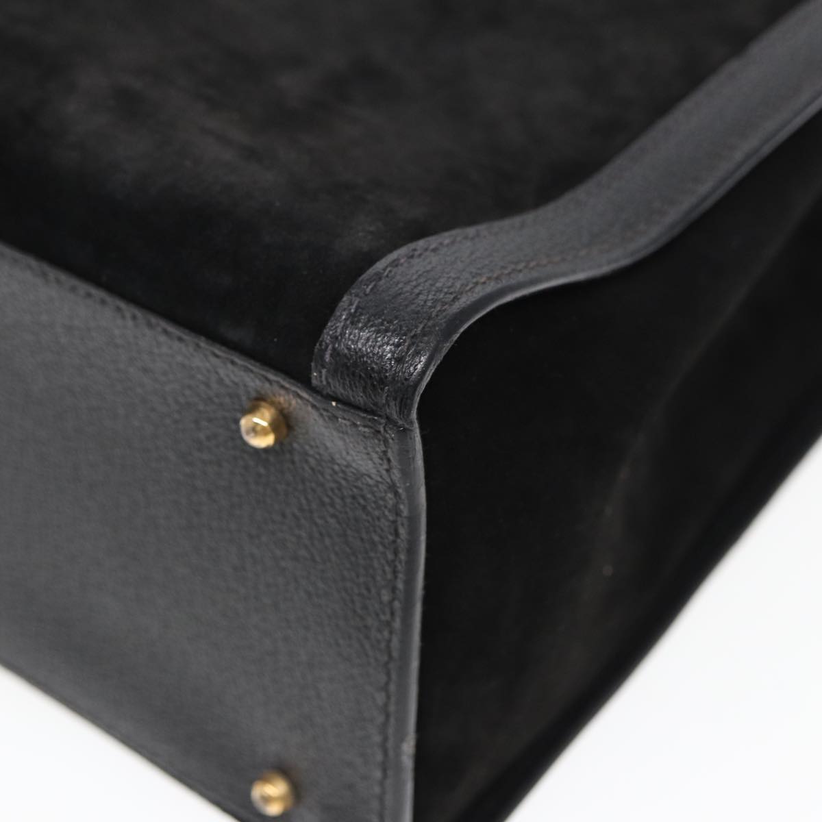 GUCCI Bamboo Hand Bag Suede Black 002 123 0260 bs16481