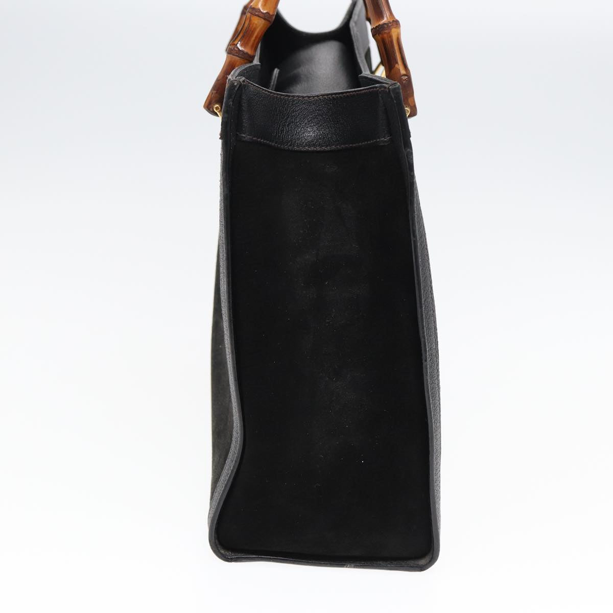 GUCCI Bamboo Hand Bag Suede Black 002 123 0260 bs16481