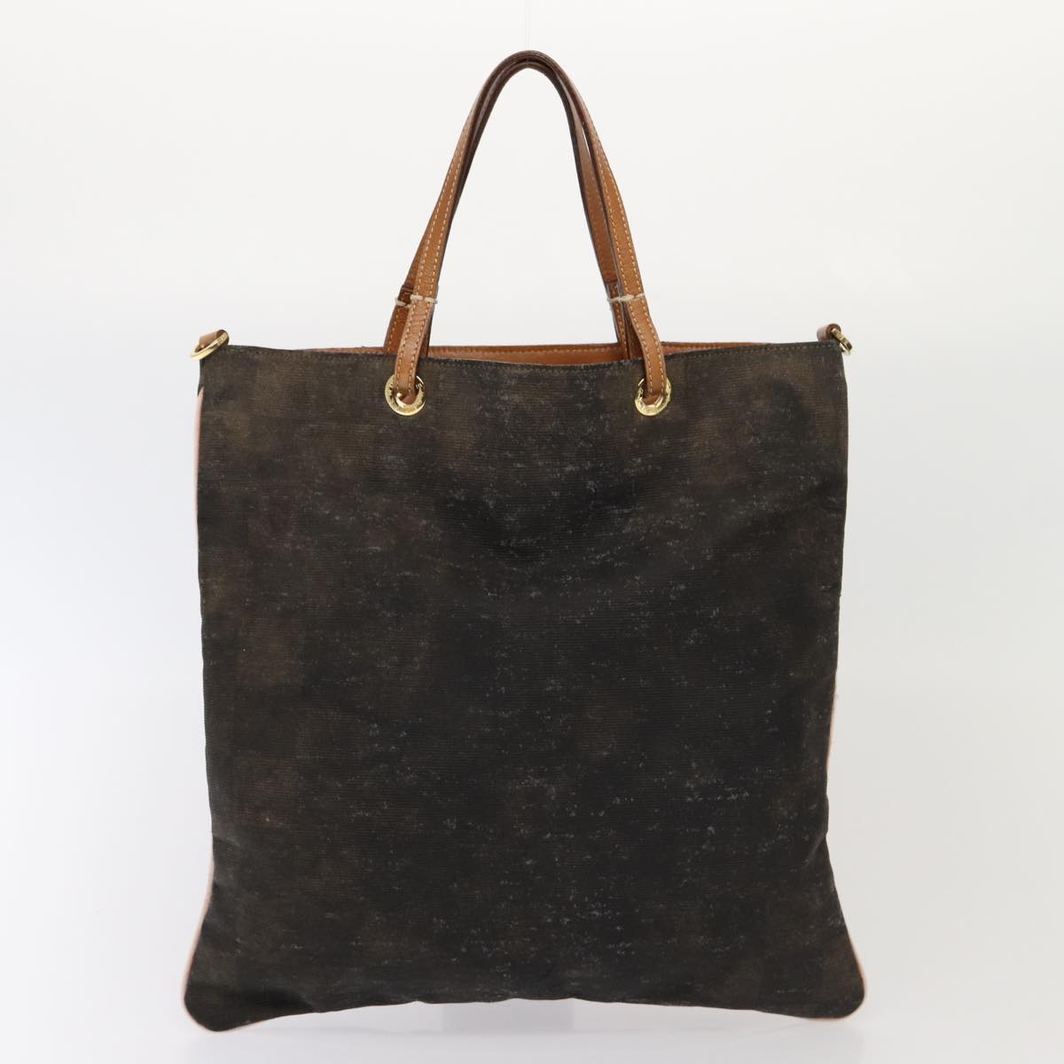 FENDI Pecan Canvas Hand Bag Canvas 4Set Black Brown bs16504
