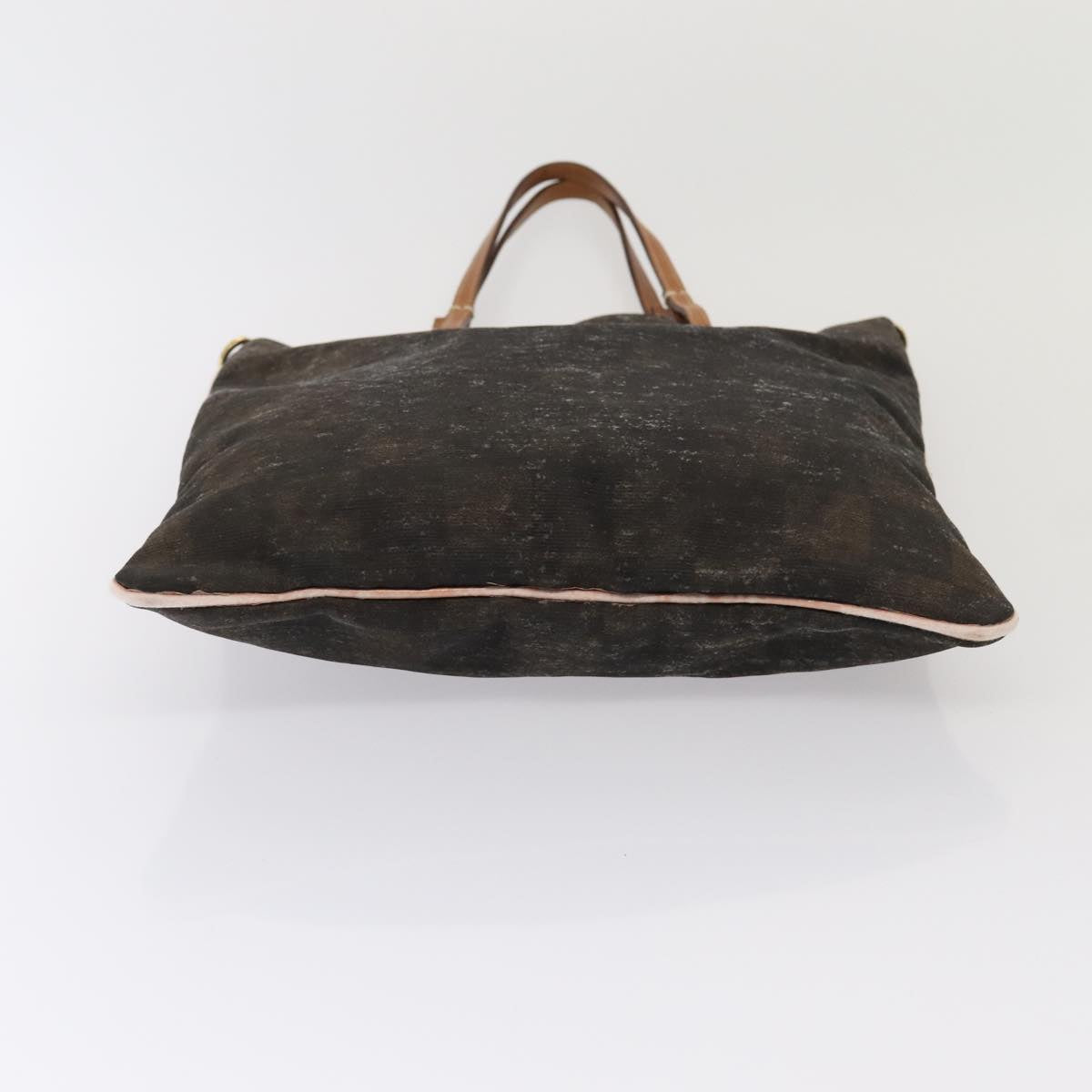 FENDI Pecan Canvas Hand Bag Canvas 4Set Black Brown bs16504