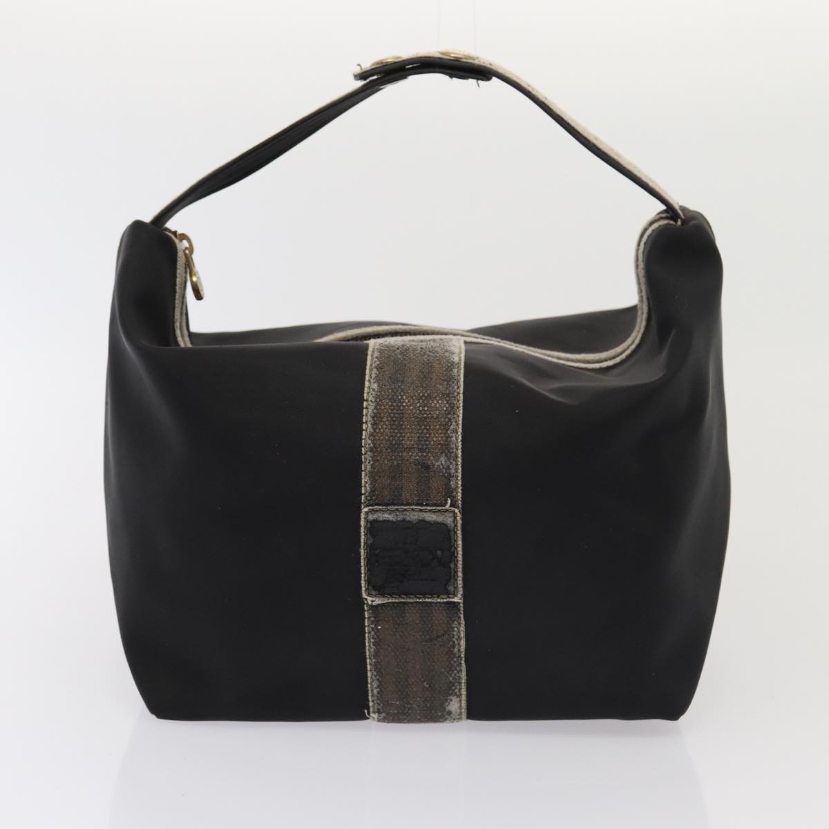 FENDI Pecan Canvas Hand Bag Canvas 4Set Black Brown bs16504