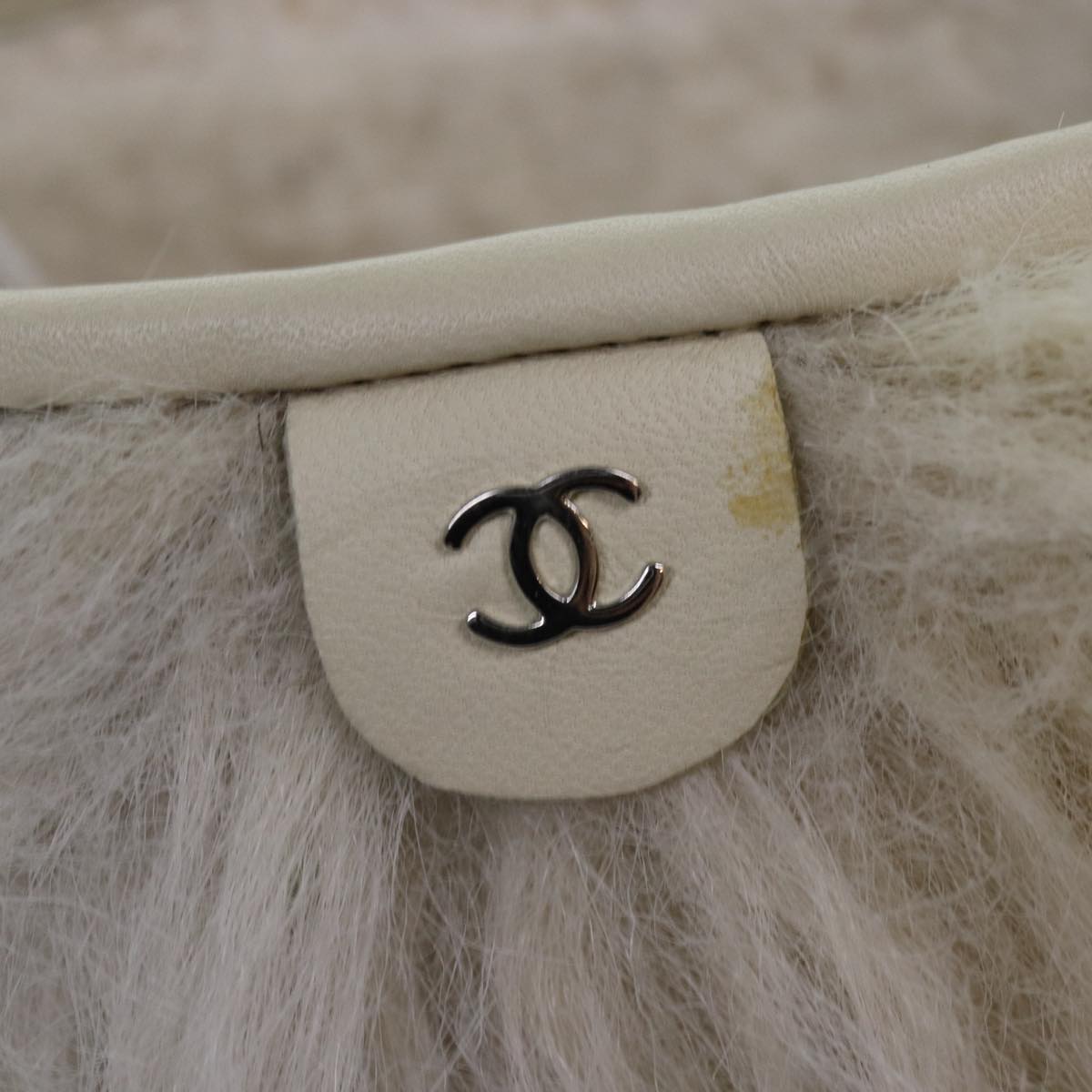 CHANEL boots Wool Beige CC bs16505