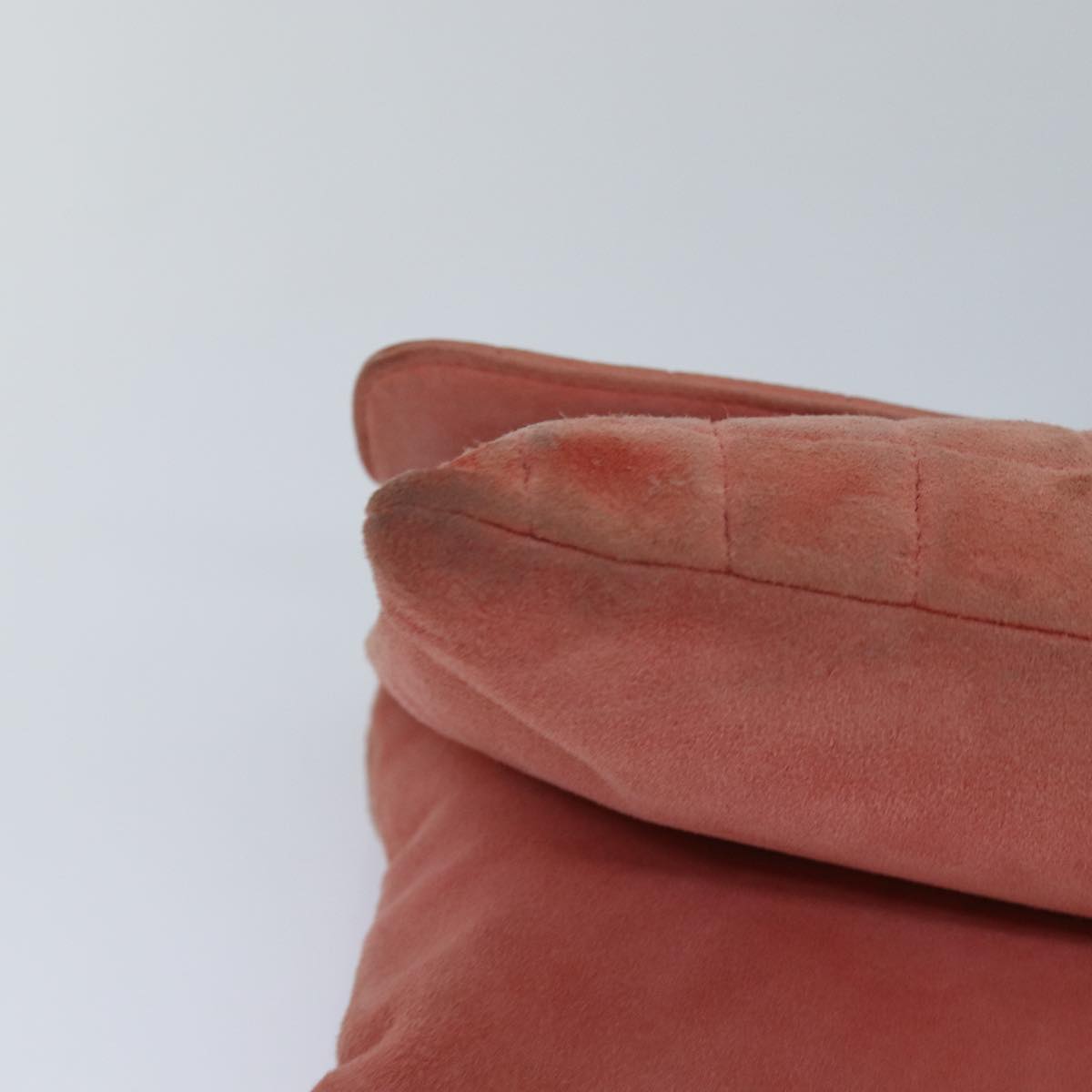 CHANEL Choco Bar Chain Hand Bag Suede Orange CC bs16570