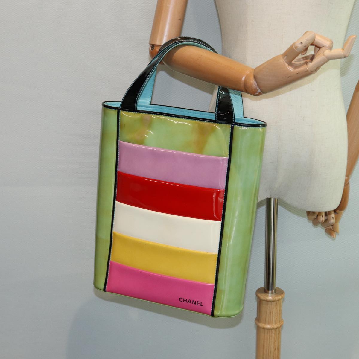 CHANEL Hand Bag Enamel Multicolor Gold CC bs16658