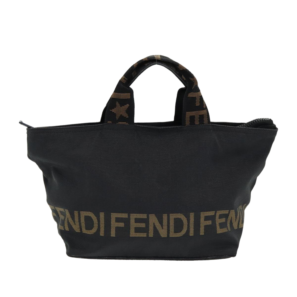 FENDI Hand Bag Nylon Black Silver bs16735