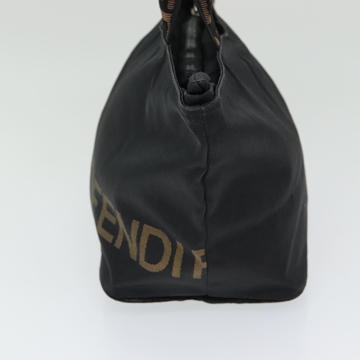 FENDI Hand Bag Nylon Black Silver bs16735