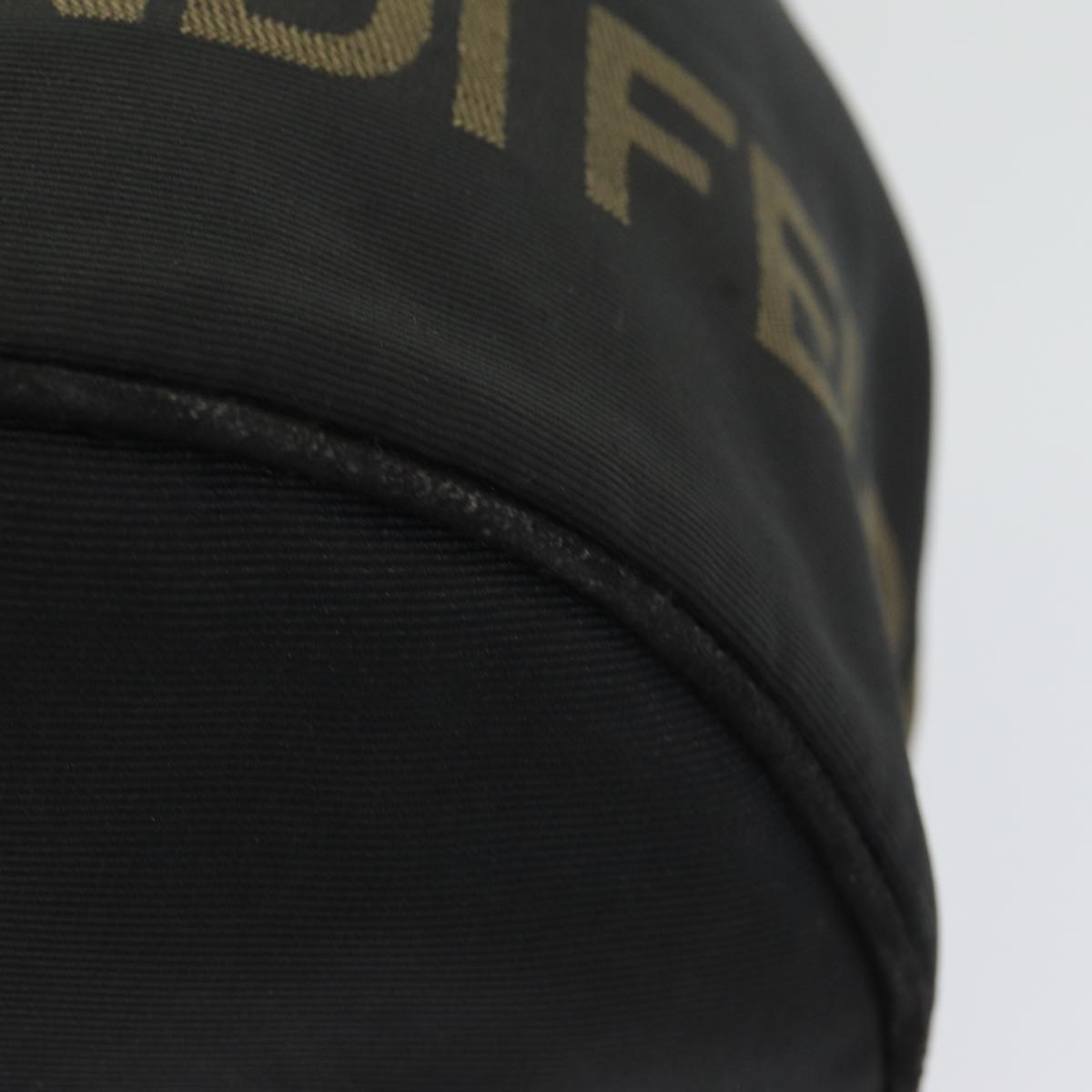 FENDI Hand Bag Nylon Black Gold bs16741