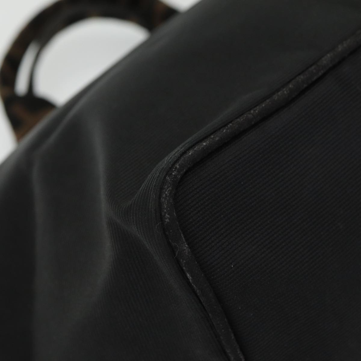 FENDI Hand Bag Nylon Black Silver bs16743