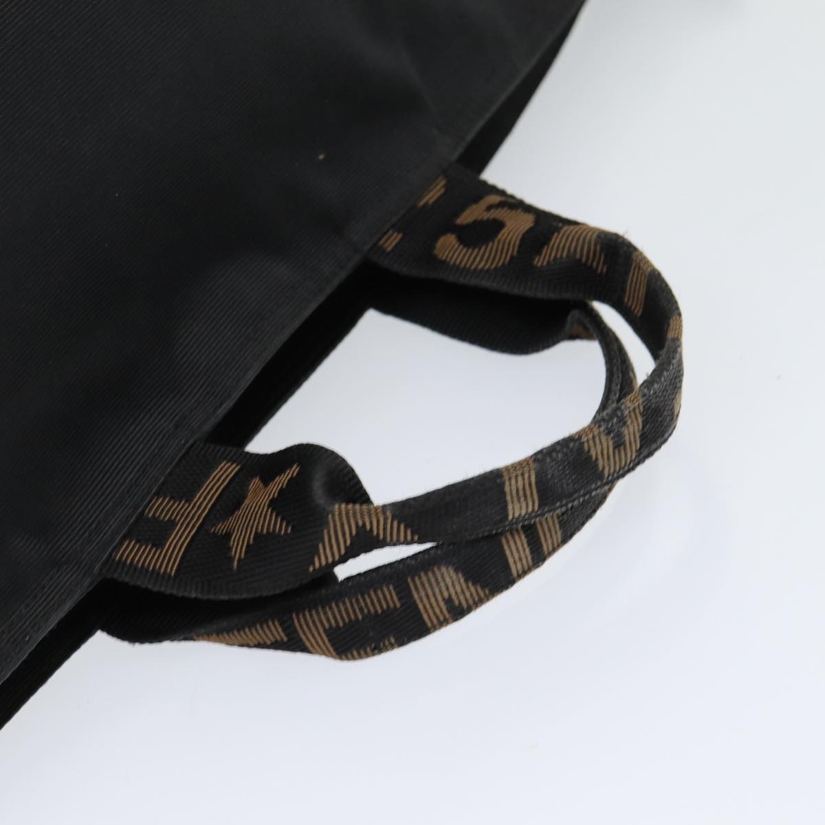 FENDI Hand Bag Nylon Black Silver bs16743