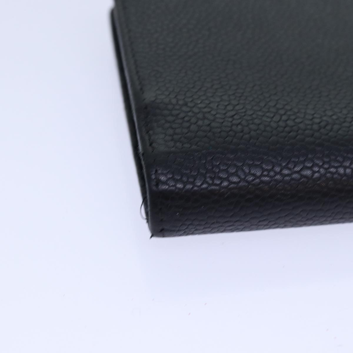 CHANEL COCO Mark Wallet Caviar Skin Black Gold CC bs16761
