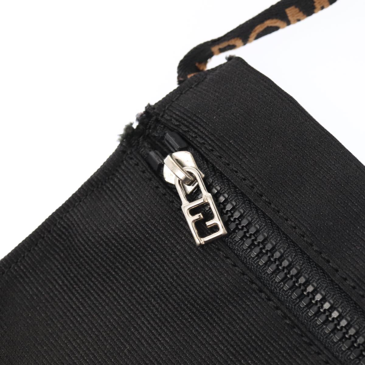 FENDI Hand Bag Canvas 2way Black Brown bs16831