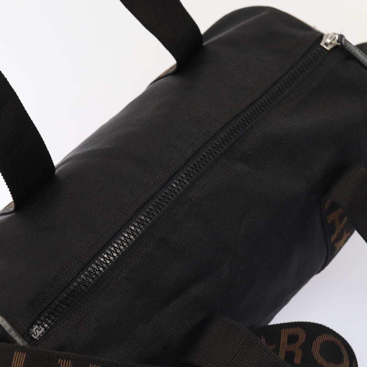 FENDI Hand Bag Canvas 2way Black Brown bs16831