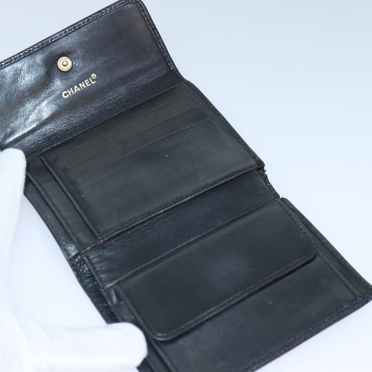 CHANEL COCO Mark Wallet Caviar Skin Black CC bs16881