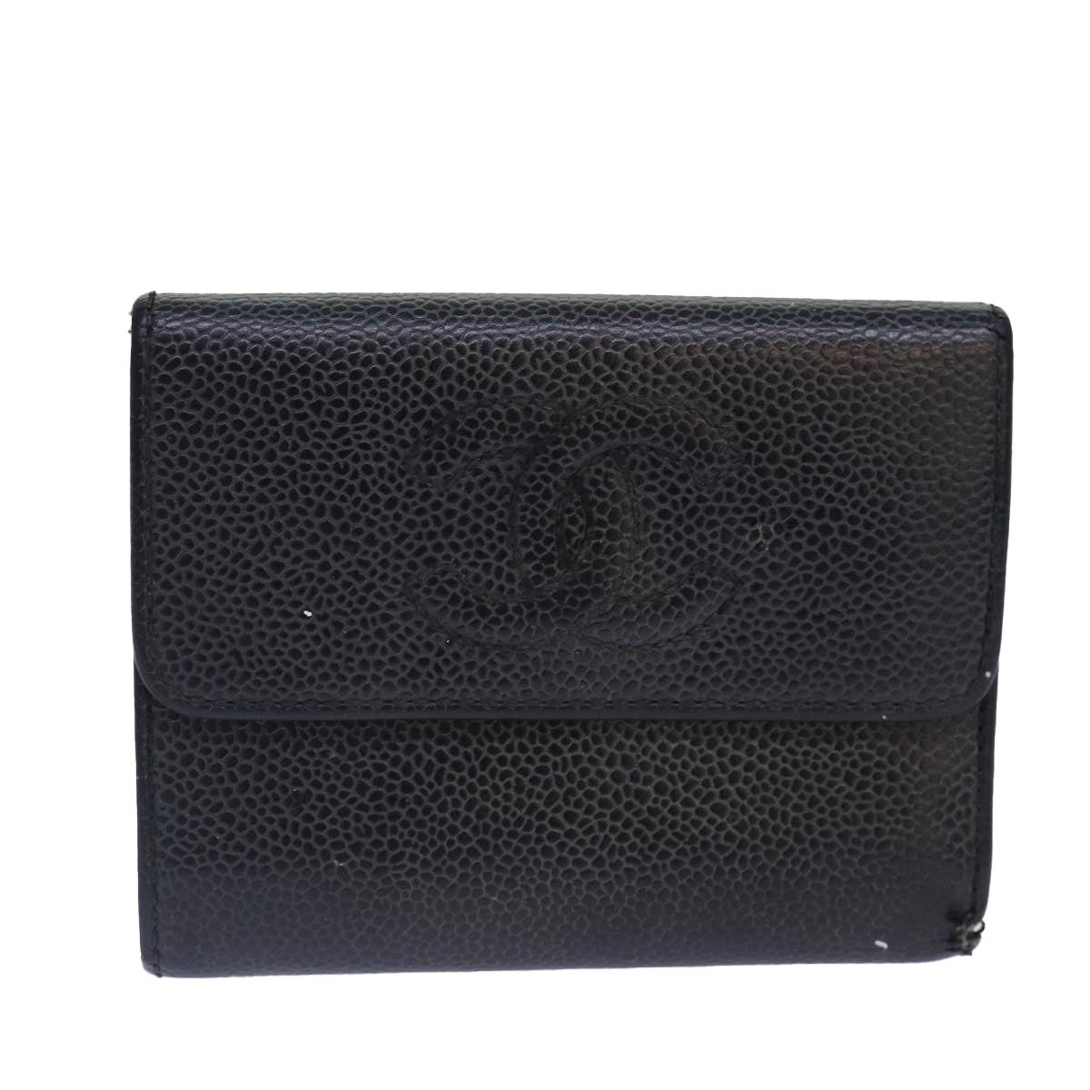 CHANEL COCO Mark Wallet Caviar Skin Black CC bs16881