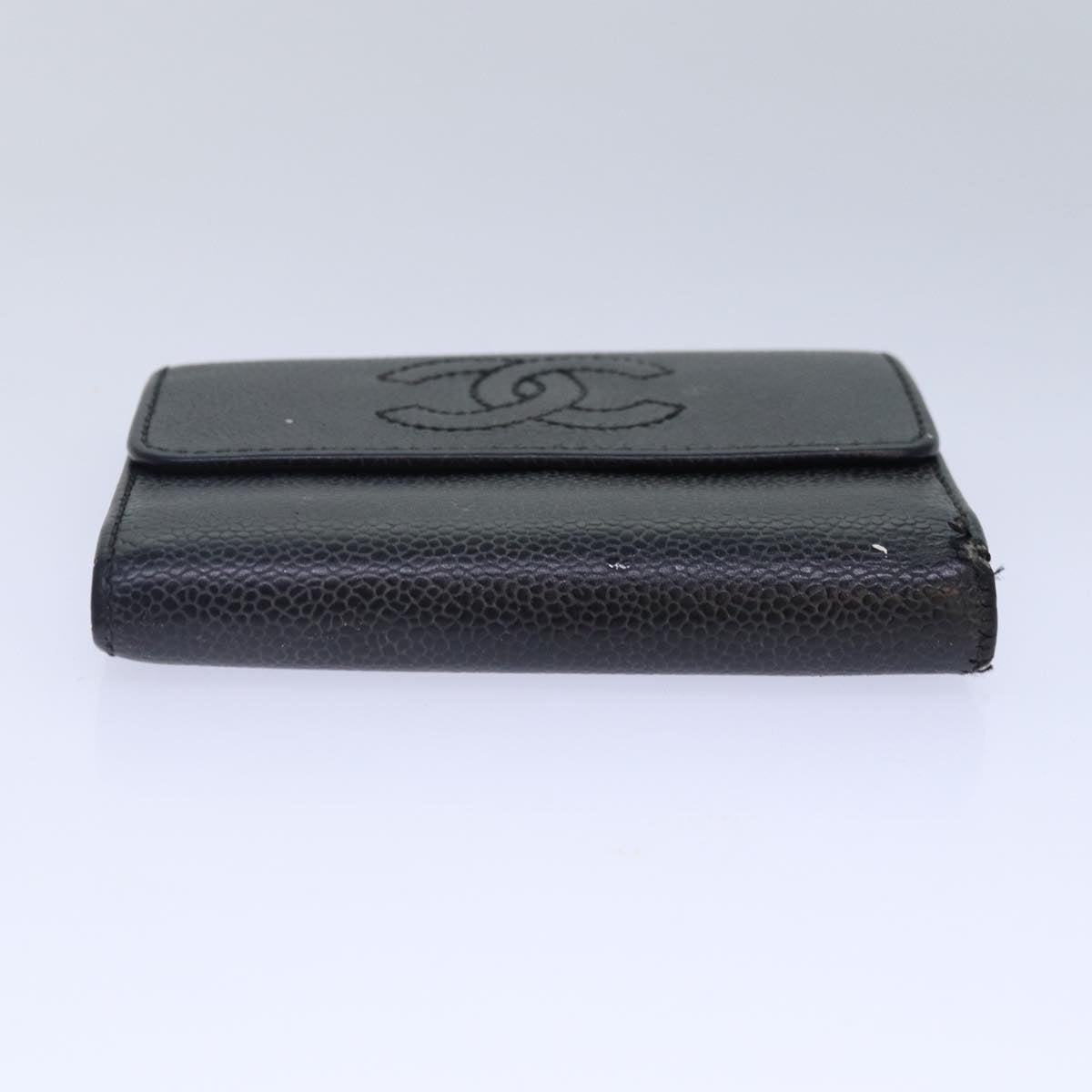 CHANEL COCO Mark Wallet Caviar Skin Black CC bs16881