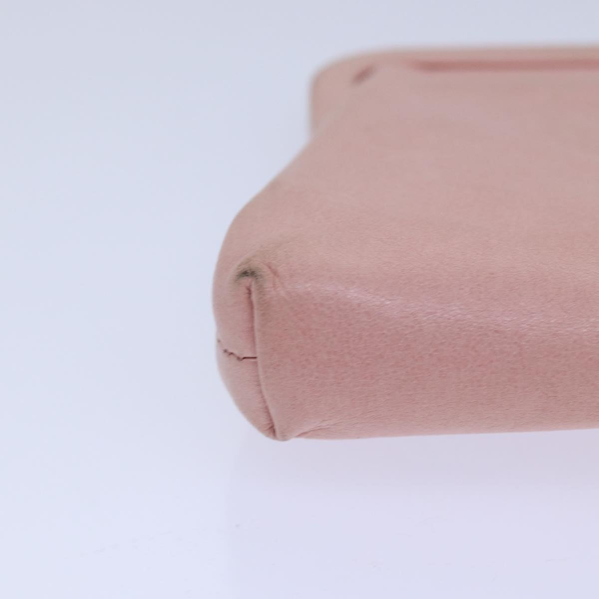CHANEL Gamaguchi Pouch Leather Pink Silver CC bs16883