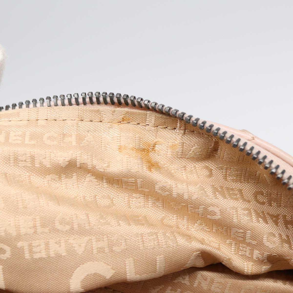 CHANEL Choco Bar Shoulder Bag Caviar Skin Pink Silver CC bs16980