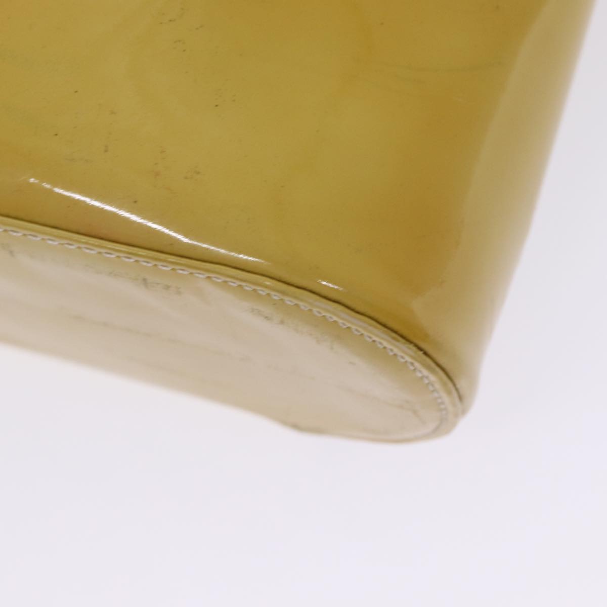 CHANEL Hand Bag Enamel Beige Gold CC bs17154