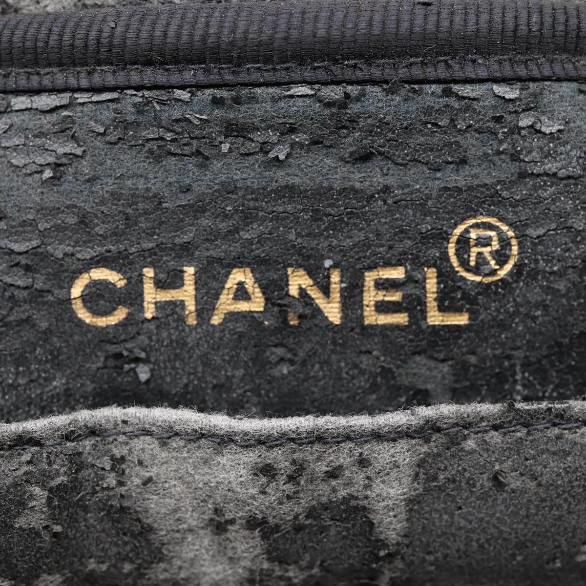 CHANEL COCO Mark Vanity Pouch Caviar Skin Black Gold CC bs17155