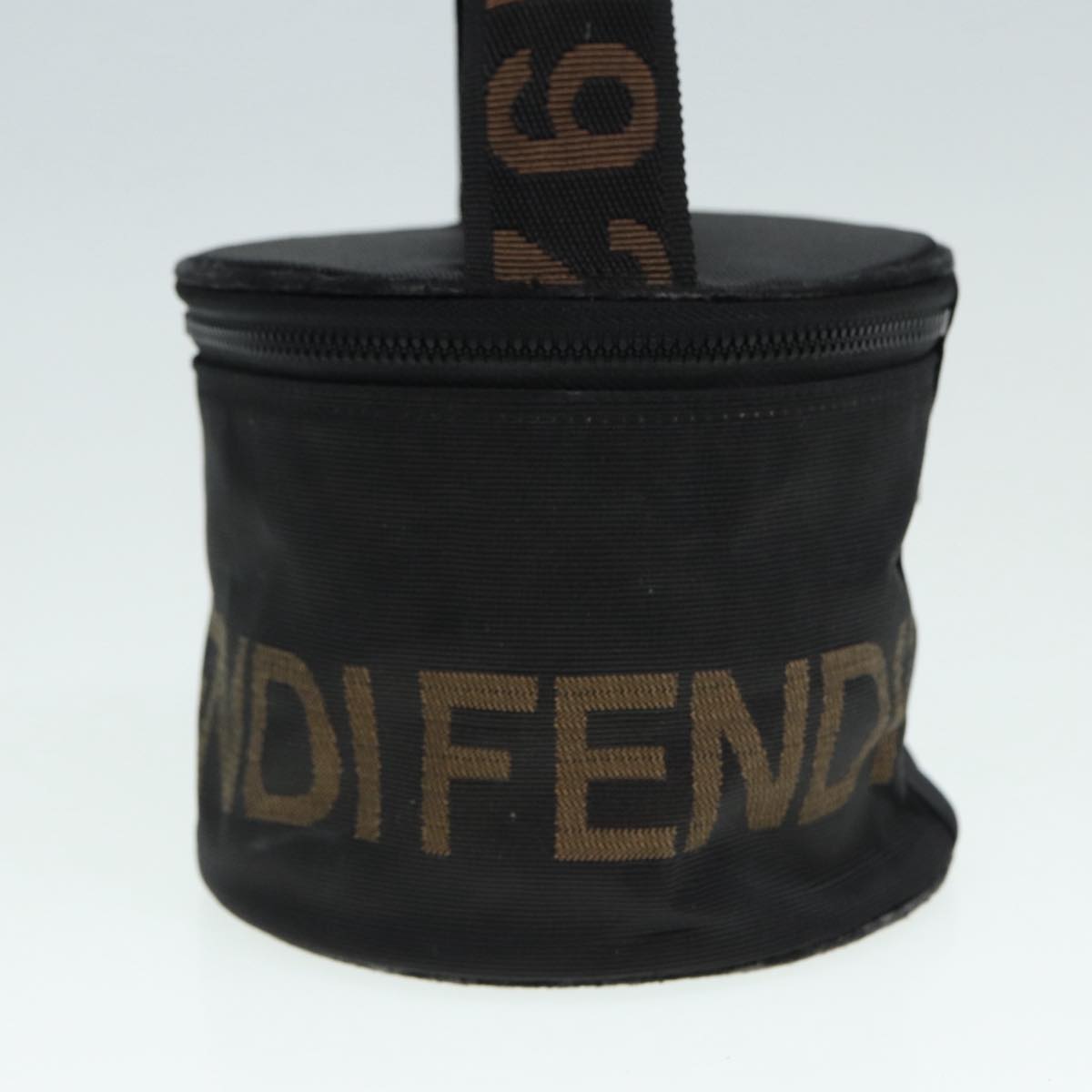 FENDI Vanity Pouch Canvas Black Gold bs17207