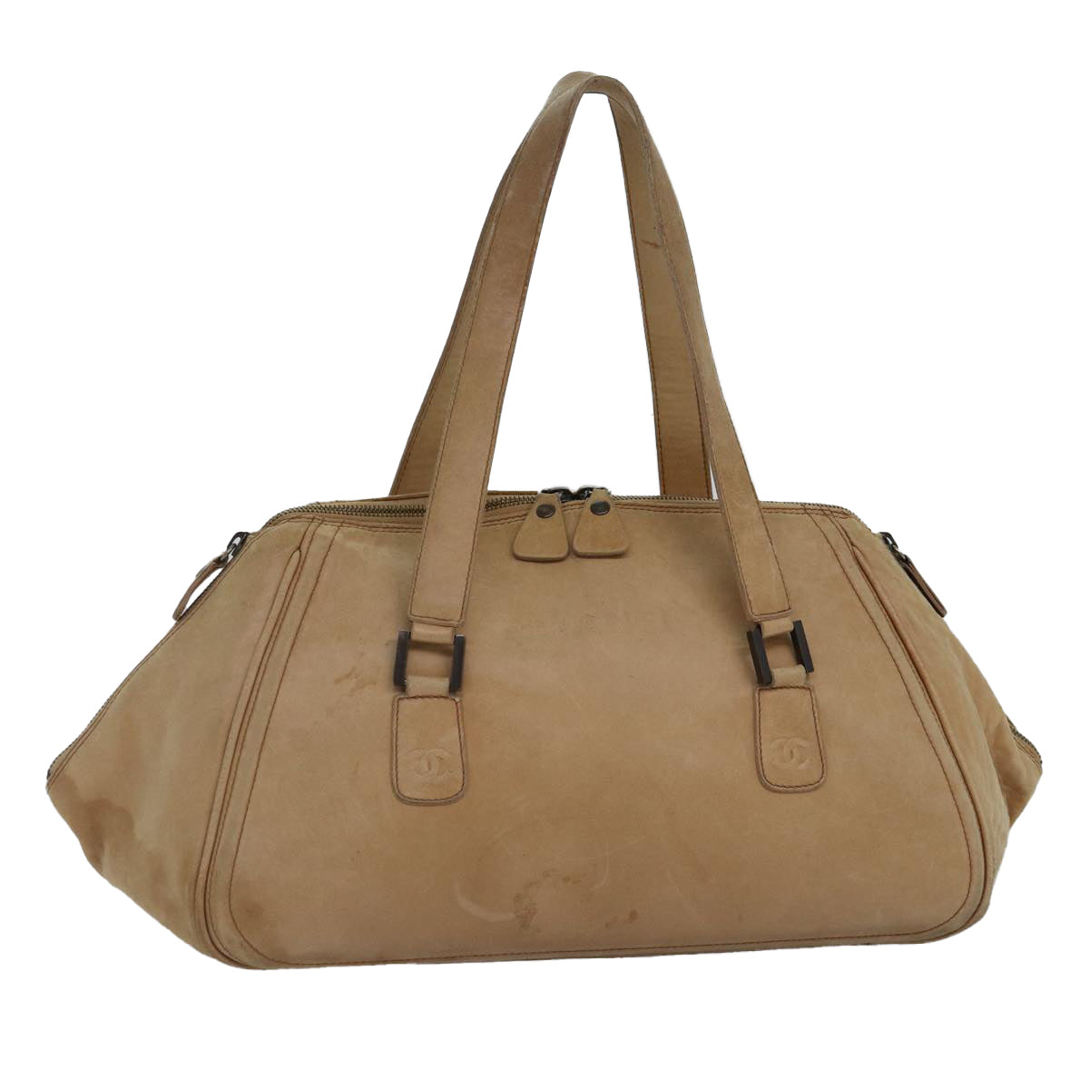 CHANEL Hand Bag Leather Beige CC bs17225
