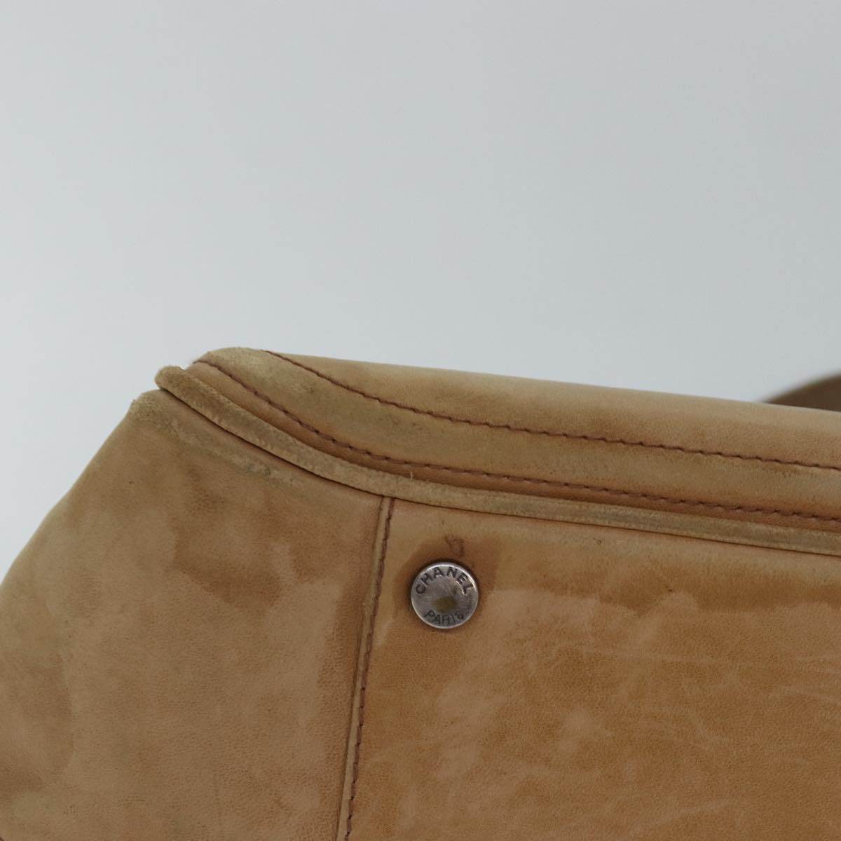 CHANEL Hand Bag Leather Beige CC bs17225